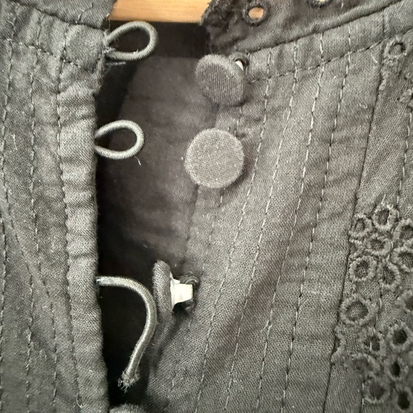 Madewell Eyelet Flutter Sleeve Cotton Mini Dress Black $158 Size 2 NEW *read* - Picture 6 of 6